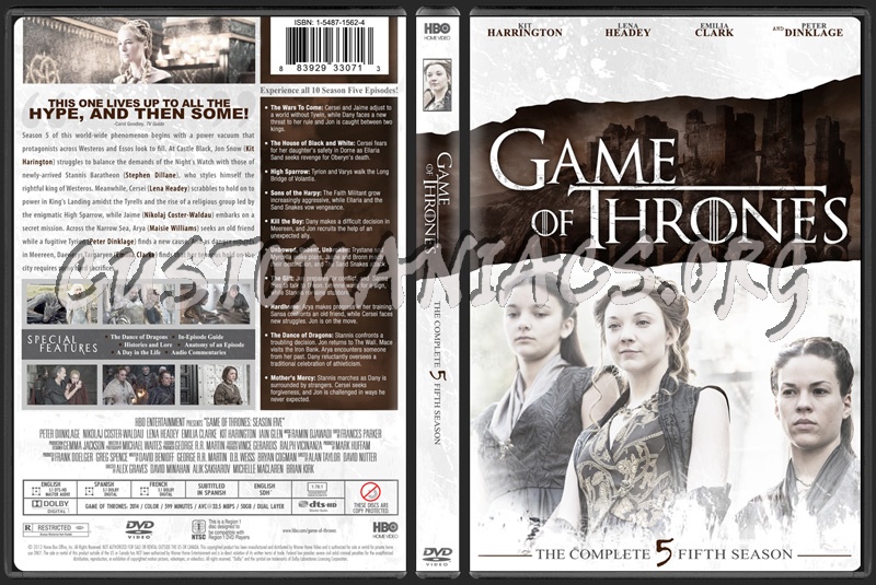 Game of Thrones Season 5 dvd cover