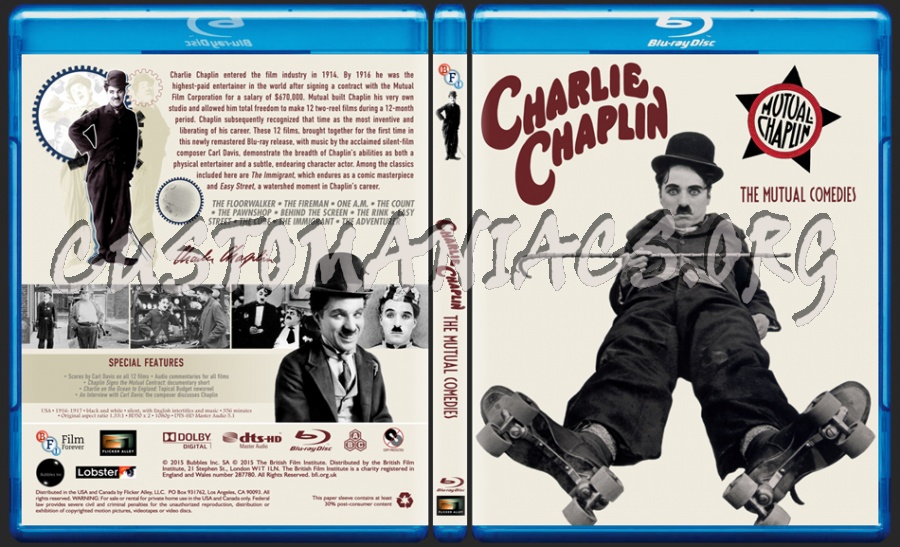 Charlie Chaplin The Mutual Comedies dvd cover