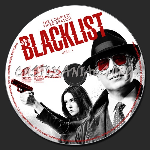 The Blacklist Season 3 blu-ray label
