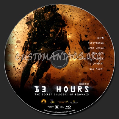 13 Hours: The Secret Soldiers Of Benghazi blu-ray label