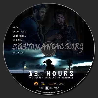 13 Hours: The Secret Soldiers Of Benghazi blu-ray label