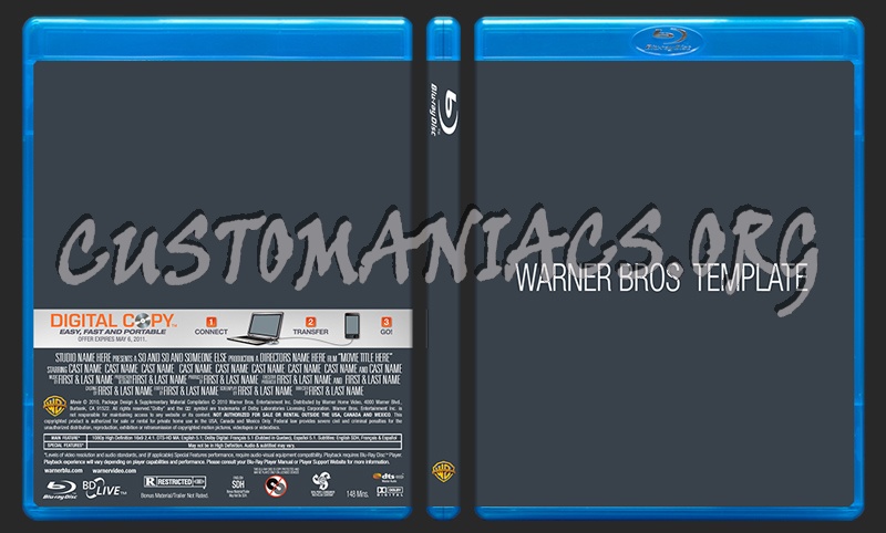 Warner Bros Blu-ray Template dvd label