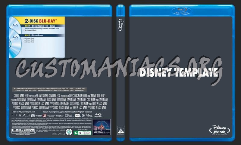 Disney Blu-ray Template dvd label