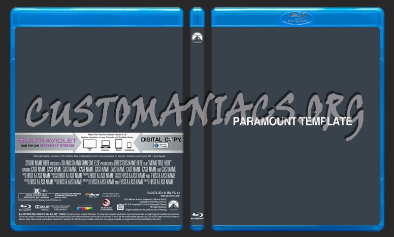 Paramount Blu-ray Template dvd label