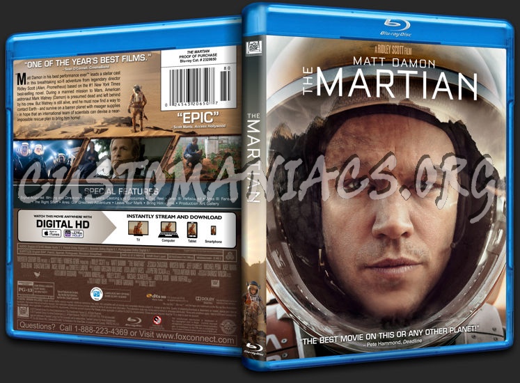 The Martian blu-ray cover