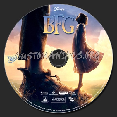 The BFG (Big Friendly Giant)  2016 dvd label