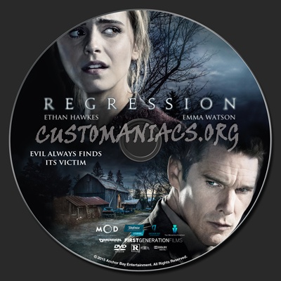 Regression (2015) dvd label
