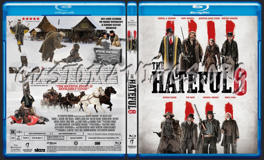 The Hateful Eight (aka The Hateful 8) dvd cover