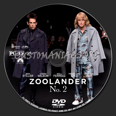 Zoolander 2 dvd label