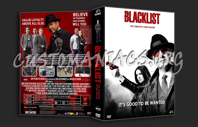 The Blacklist Season 3 dvd cover