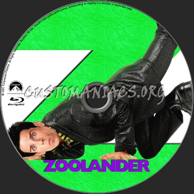 Zoolander blu-ray label