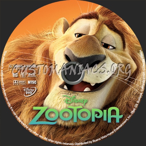 Zootopia dvd label