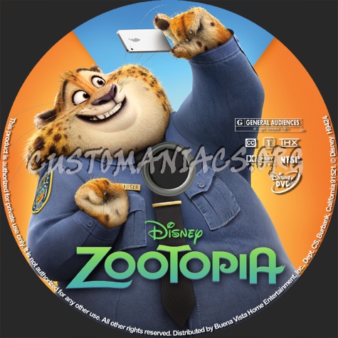 Zootopia dvd label