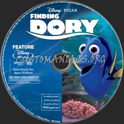 Finding Dory blu-ray label