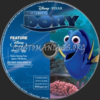 Finding Dory blu-ray label