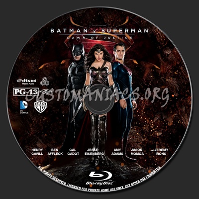 Batman v Superman: Dawn of Justice (2D+3D) blu-ray label