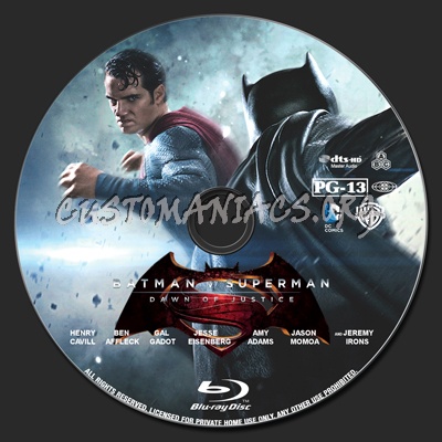 Batman v Superman: Dawn of Justice (2D+3D) blu-ray label