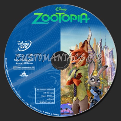 Zootopia dvd label