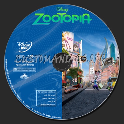 Zootopia dvd label