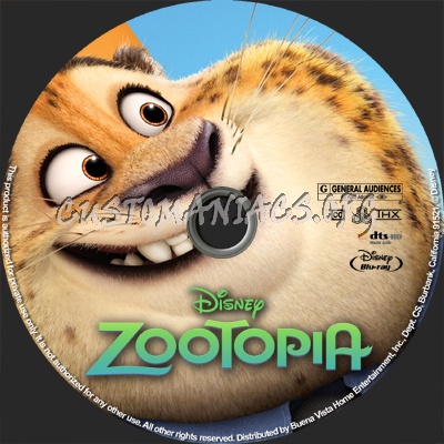 Zootopia blu-ray label