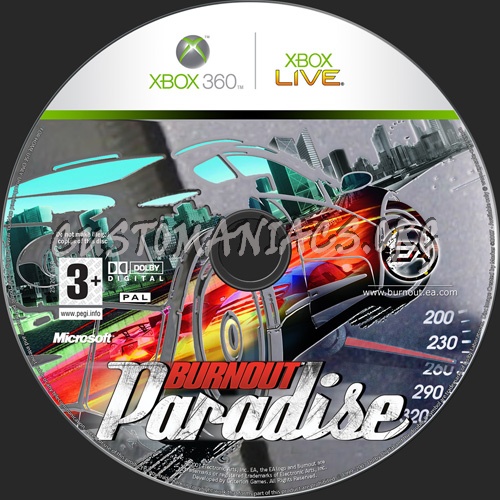 Burnout Paradise dvd label