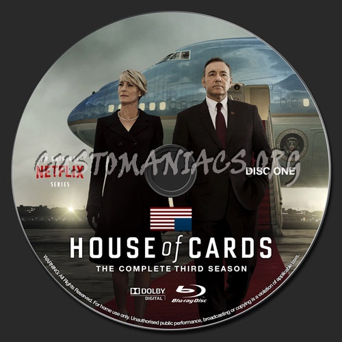 House of Cards Season 3 blu-ray label