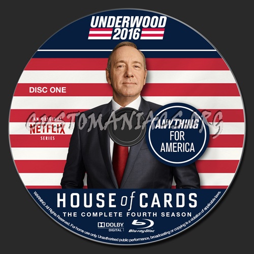 House of Cards Season 4 blu-ray label