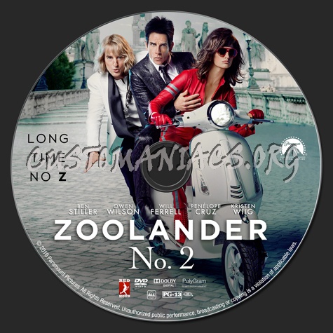 Zoolander 2 dvd label