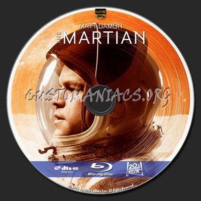 The Martian blu-ray label