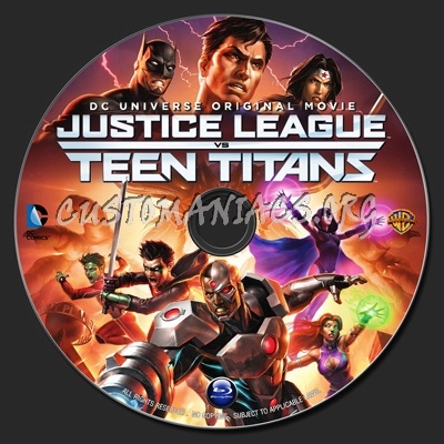 Justice League vs Teen Titans (2016) blu-ray label