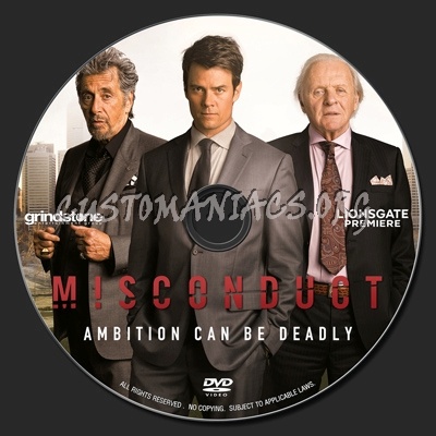 Misconduct (2016) dvd label