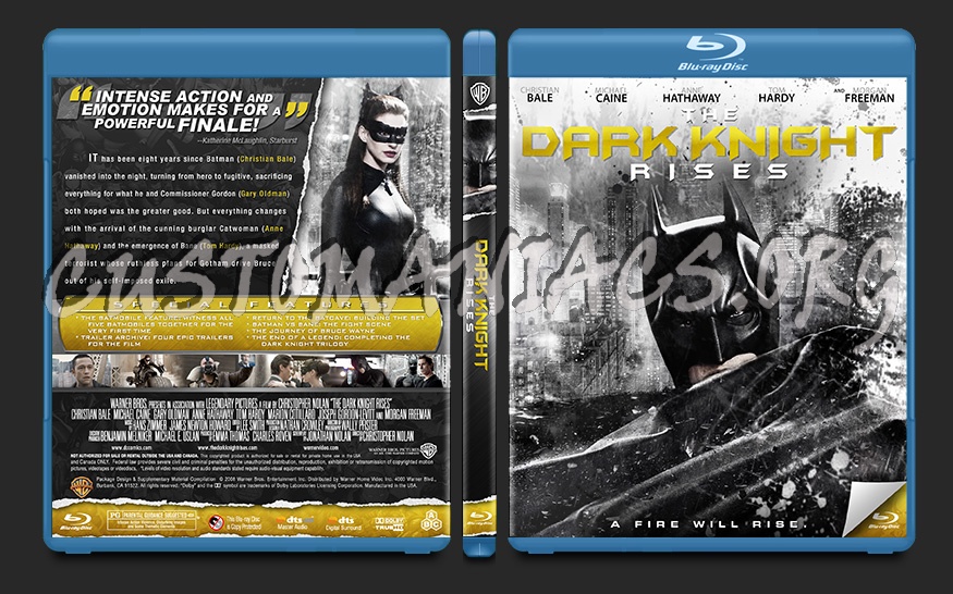 The Dark Knight Rises blu-ray cover