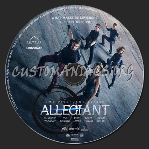 The Divergent Series: Allegiant dvd label