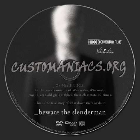 Beware the Slenderman dvd label
