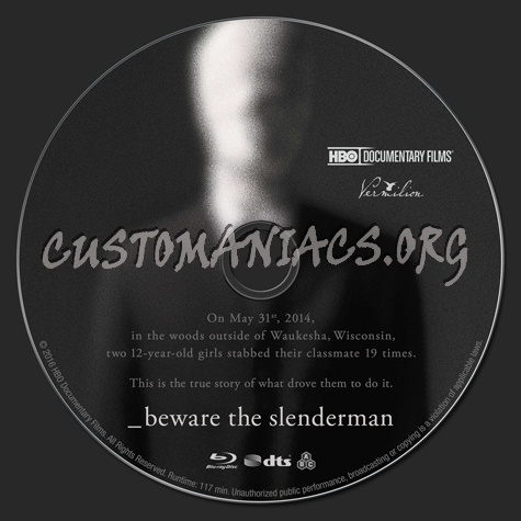 Beware the Slenderman blu-ray label