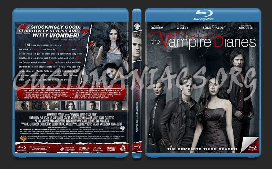 The Vampire Diaries Season 3 blu-ray cover