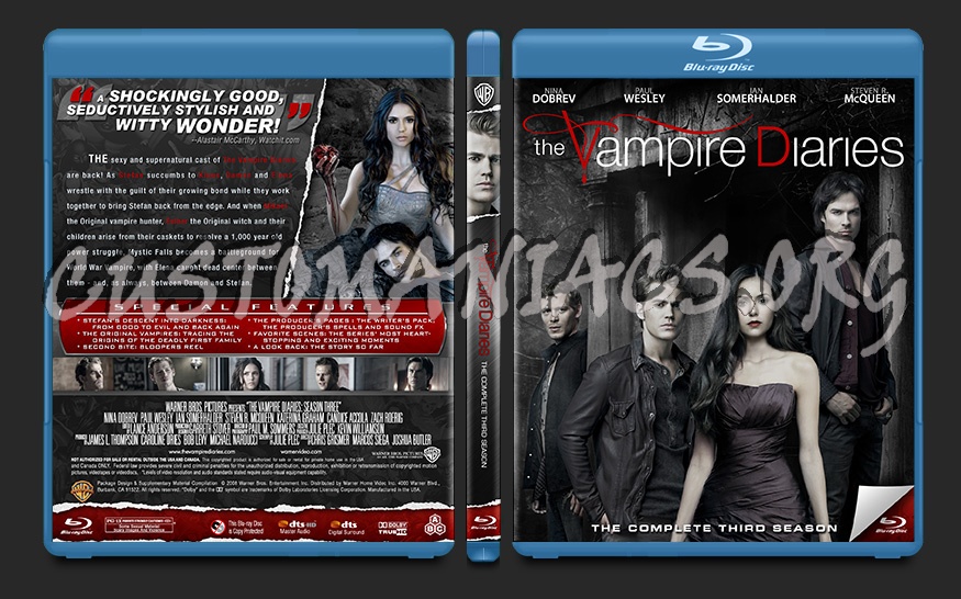 The Vampire Diaries Season 3 blu-ray cover