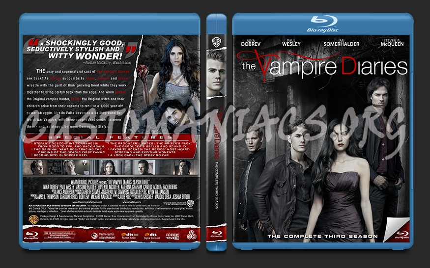 The Vampire Diaries Season 3 blu-ray cover