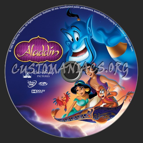 Aladdin (1992) dvd label