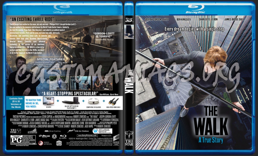 The Walk 3D (2015) dvd cover
