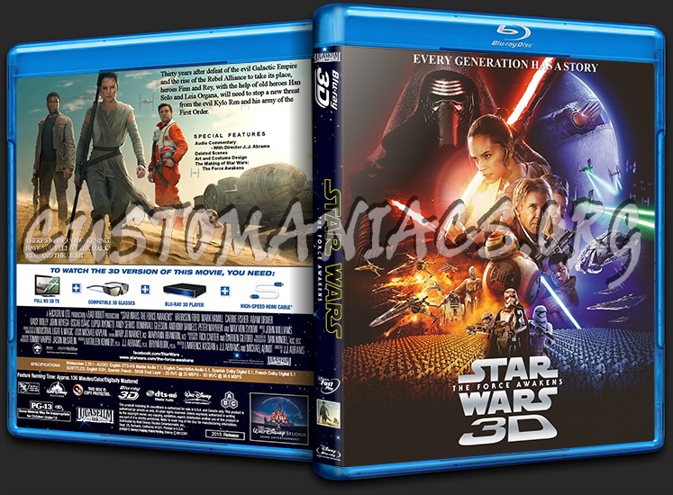 Star Wars: The Force Awakens 3D blu-ray cover