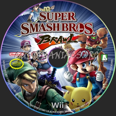 Super Smash Bros Brawl dvd label