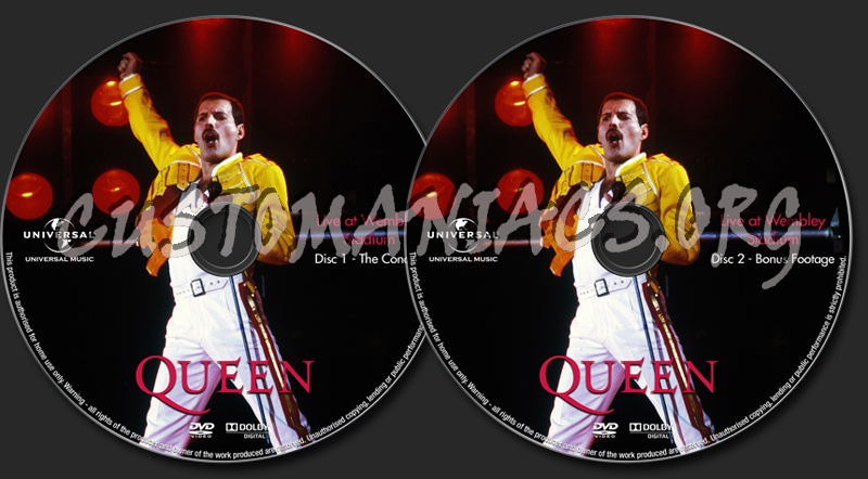 Queen - Live At Wembley Stadium (1986) dvd label
