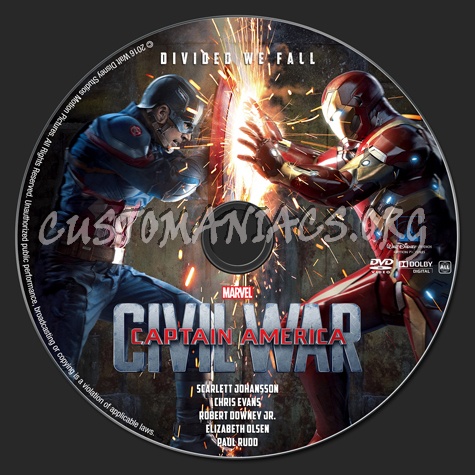 Captain America: Civil War dvd label