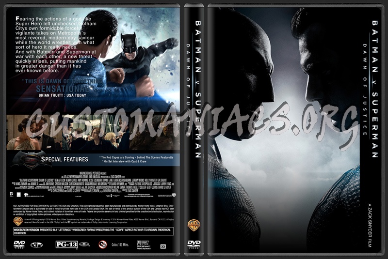 Batman v Superman Dawn Of Justice dvd cover