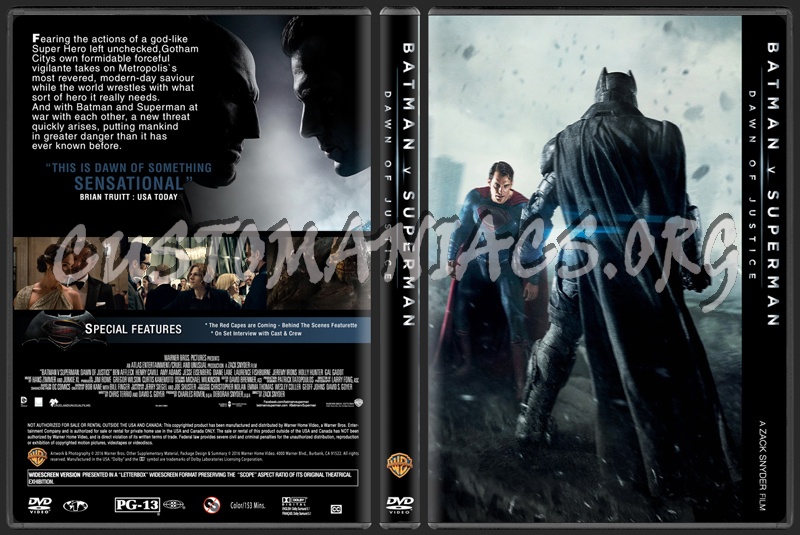 Batman v Superman Dawn Of Justice dvd cover