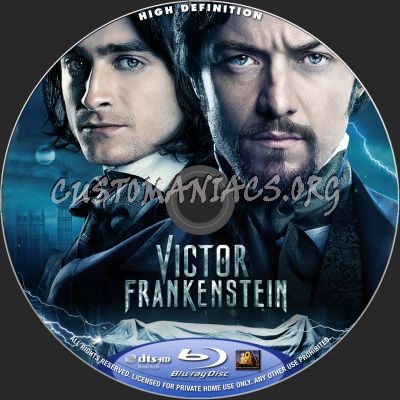 Victor Frankenstein blu-ray label