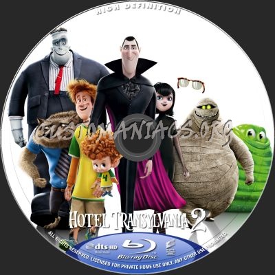 Hotel Transylvania 2 blu-ray label