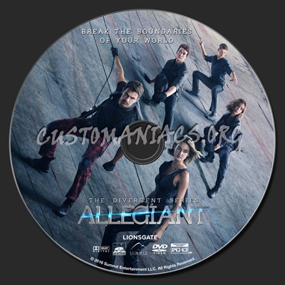 The Divergent Series Allegiant dvd label