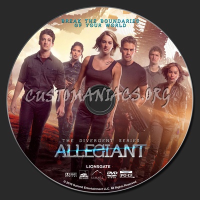 The Divergent Series Allegiant dvd label
